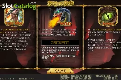 Πίνακας πληρωμών 2. Dragon's Reels HD Κουλοχέρης