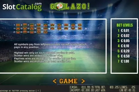 Winlines. Golazo HD Κουλοχέρης