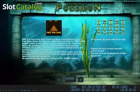 Πίνακας πληρωμών 2. Secrets of Poseidon HD Κουλοχέρης