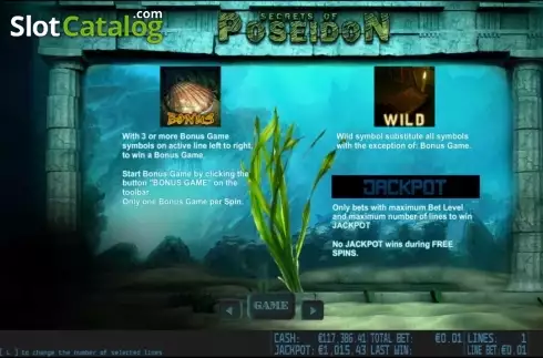 Πίνακας πληρωμών 3. Secrets of Poseidon HD Κουλοχέρης