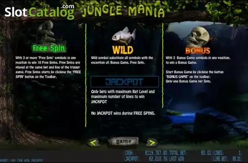 Πίνακας πληρωμών 2. Jungle Mania HD Κουλοχέρης