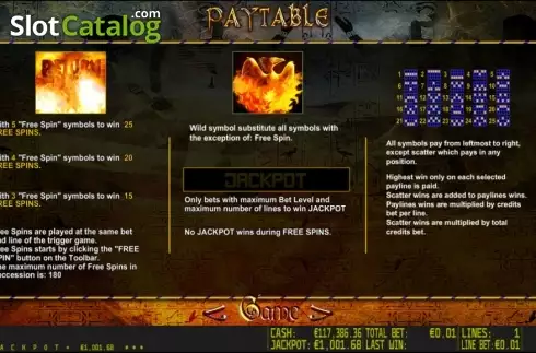 Πίνακας πληρωμών 2. Return of the Phoenix HD Κουλοχέρης