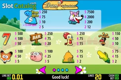 Πίνακας πληρωμών 1. Farm Adventures HD Κουλοχέρης