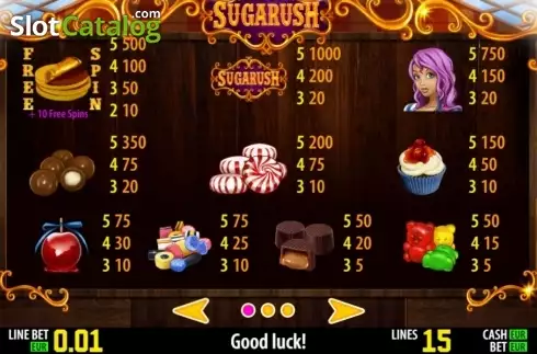 Πίνακας πληρωμών 1. Sugarush HD Κουλοχέρης