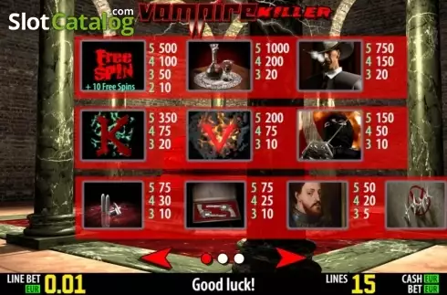 Πίνακας πληρωμών 1. Vampire Killer HD Κουλοχέρης
