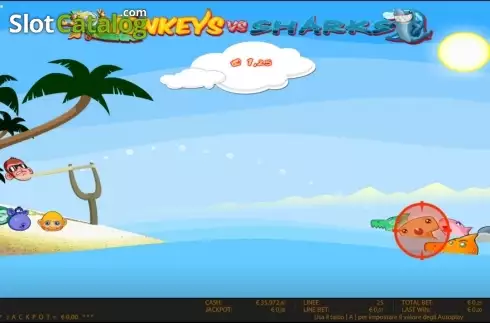 Μπόνους παιχνίδι. Monkeys vs Sharks HD Κουλοχέρης