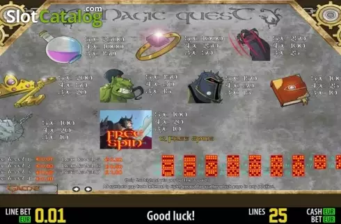 Πίνακας πληρωμών 1. Magic Quest HD Κουλοχέρης