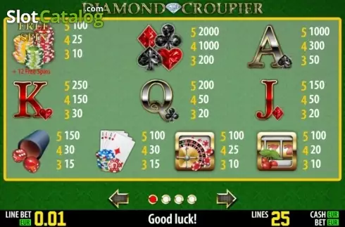 Πίνακας πληρωμών 1. Diamond Croupier HD Κουλοχέρης
