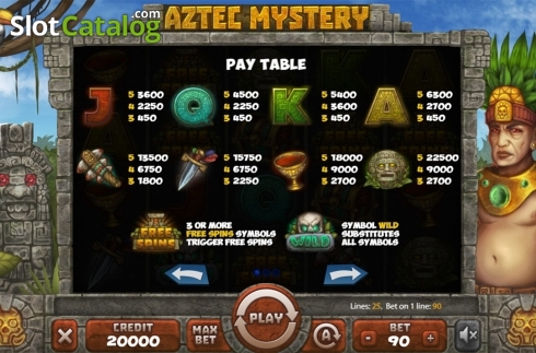 Οθόνη6. Aztec Mystery (X Card) Κουλοχέρης