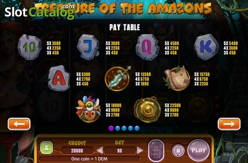 Οθόνη7. Treasure Of The Amazons Κουλοχέρης