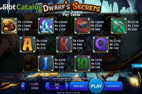 Οθόνη7. Dwarfs Secrets Κουλοχέρης