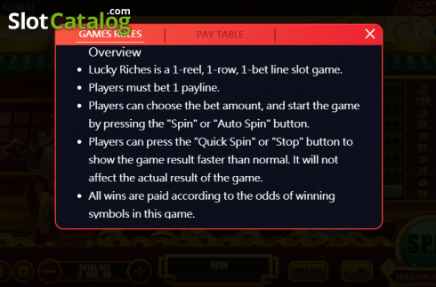 Οθόνη8. Lucky Riches (XIN Gaming) Κουλοχέρης