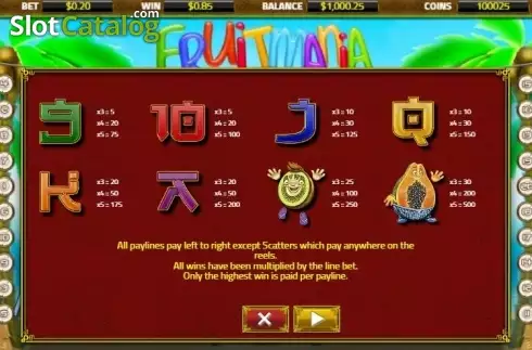 Οθόνη3. Fruit Mania (XIN Gaming) Κουλοχέρης