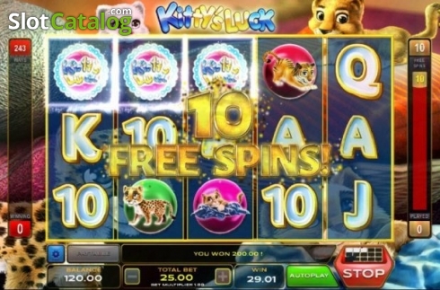 Οθόνη5. Kitty's Luck Κουλοχέρης