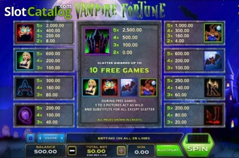 Οθόνη4. Vampire Fortune Κουλοχέρης