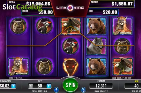 Οθόνη4. Link King Burning Buffalo Κουλοχέρης