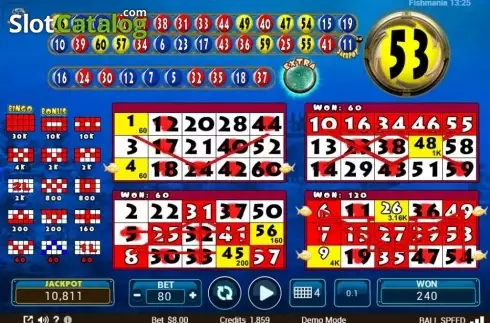 Οθόνη4. Fishmania Bingo Κουλοχέρης 