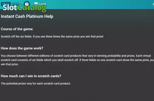 Οθόνη7. Instant Cash Platinum Κουλοχέρης