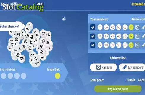 Οθόνη3. Instant Mega Millions Κουλοχέρης 