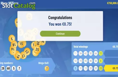 Οθόνη5. Instant Mega Millions Κουλοχέρης 