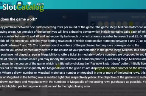 Οθόνη7. Instant Mega Millions Κουλοχέρης 