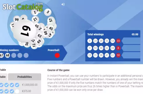 Οθόνη4. Instant Powerball Κουλοχέρης