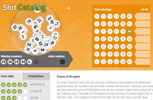 Οθόνη3. Instant German Lotto Κουλοχέρης