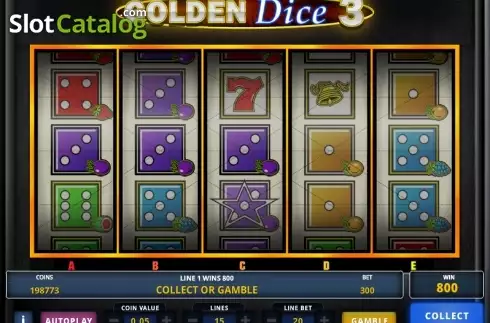 Οθόνη 2. Golden Dice 3 Κουλοχέρης 