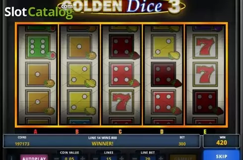 Οθόνη 3. Golden Dice 3 Κουλοχέρης 