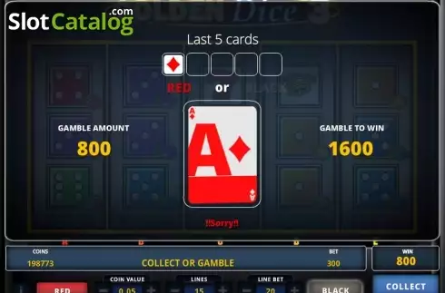 Οθόνη 4. Golden Dice 3 Κουλοχέρης 