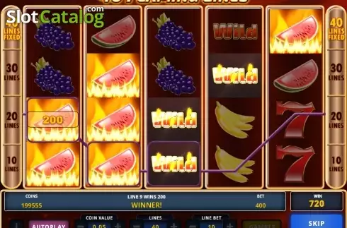 Οθόνη 3. 40 Flaming Lines Κουλοχέρης 