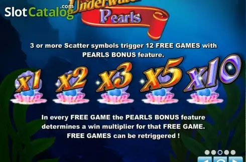 Πίνακας πληρωμών 3. Underwater Pearls Κουλοχέρης
