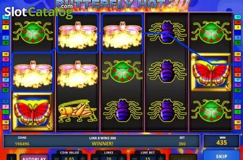 Οθόνη 2. Butterfly Hot 20 Κουλοχέρης