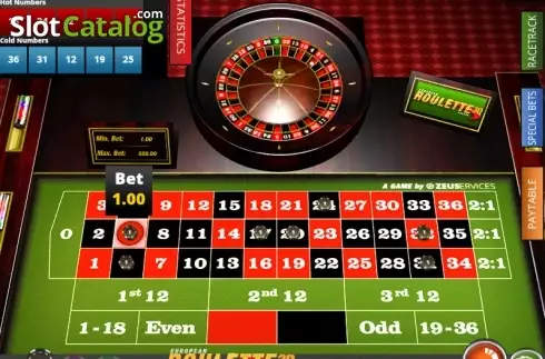Πίνακας πληρωμών 2. European Roulette 3D Deluxe Κουλοχέρης 