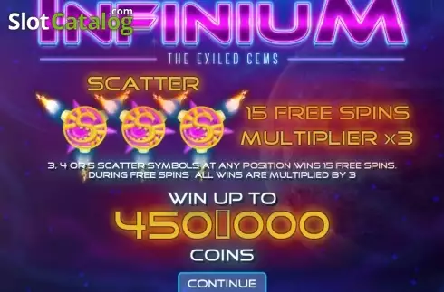 Στην οθόνη Intro Game. Infinium Κουλοχέρης