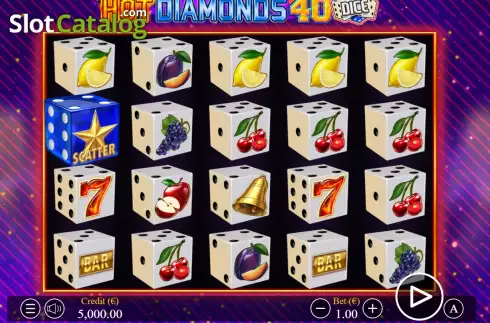 Οθόνη2. Hot Diamonds 40 Dice Κουλοχέρης