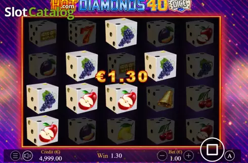 Οθόνη3. Hot Diamonds 40 Dice Κουλοχέρης