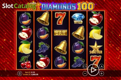 Οθόνη2. Hot Diamonds 100 Κουλοχέρης