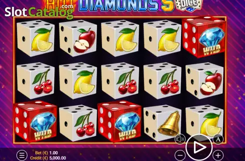 Οθόνη2. Hot Diamonds 5 Dice Κουλοχέρης