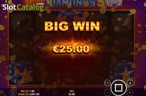 Οθόνη3. Hot Diamonds 5 Dice Κουλοχέρης
