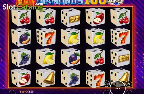 Οθόνη3. Hot Diamonds 100 Dice Κουλοχέρης