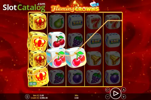 Οθόνη3. Flaming Crowns Dice Κουλοχέρης