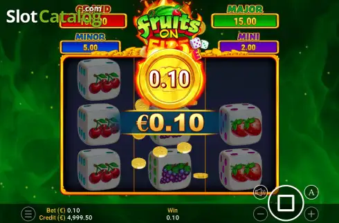 Οθόνη3. Fruits on Fire Dice Κουλοχέρης
