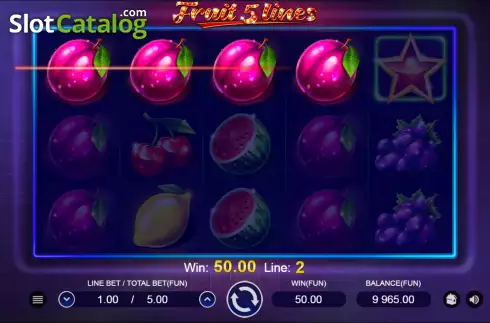 Οθόνη3. Fruit 5 Lines Κουλοχέρης