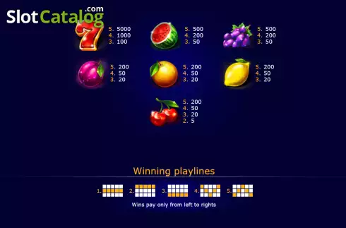 Οθόνη6. Fruit 5 Lines Κουλοχέρης