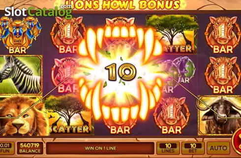 Οθόνη3. Lions Howl Bonus Κουλοχέρης