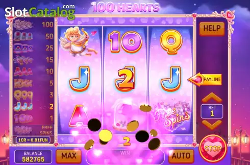 Οθόνη3. 100 Hearts (3x3) Κουλοχέρης