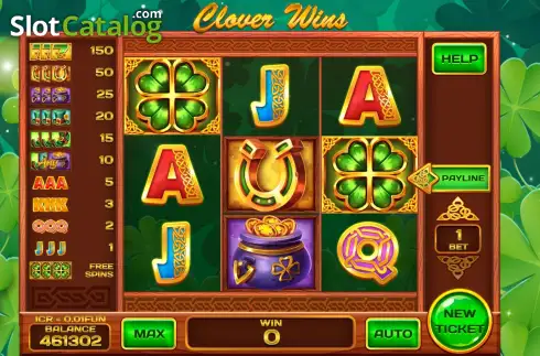 Οθόνη2. Clover Wins - Open Tabs (3x3) Κουλοχέρης 