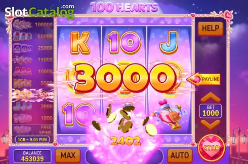 Οθόνη3. 100 Hearts - Open Tabs (3x3) Κουλοχέρης 