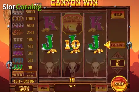 Οθόνη3. Canyon Win (Reel Respin) Κουλοχέρης